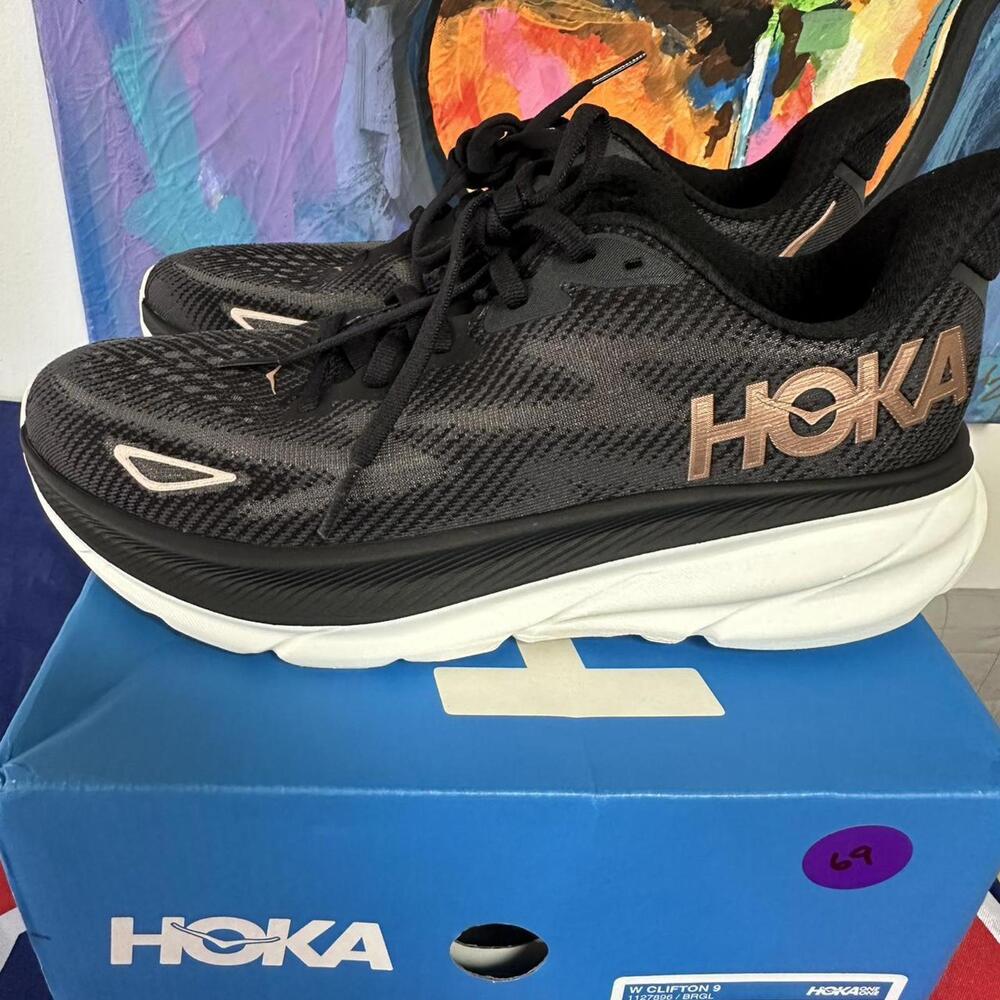 Hoka One One Women's Black and Brown Trainer